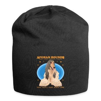 Afghanischer Windhund Hund Hundebesitzer Geschenk - Jersey-Beanie - Schwarz - Vorne