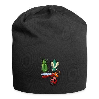 Insekten 4 Geburtstag - Jersey-Beanie - Schwarz - Vorne