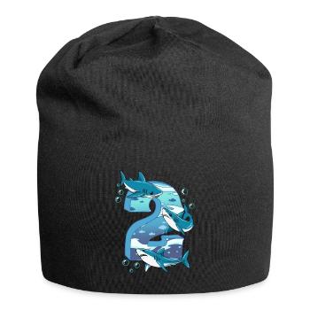 Requin du 2e anniversaire - Bonnet en jersey - noir - Devant