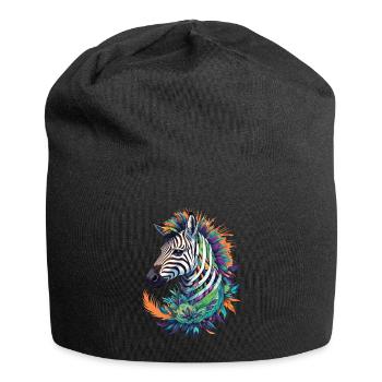 Zebra Spiritual Mandala Dream Catcher Design - Jersey Beanie - black - Front