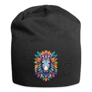 Zebra Mandala Dream Catcher Design In Bohemian Style - Jersey Beanie - black - Front