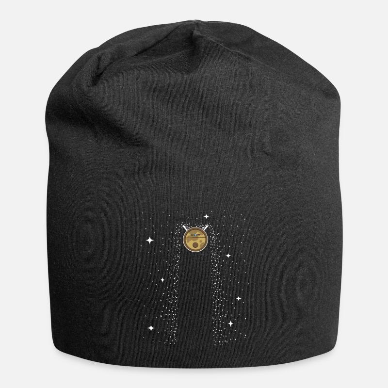 Saugroboter Weltall Sterne Staubsauger - Jersey-Beanie - Schwarz