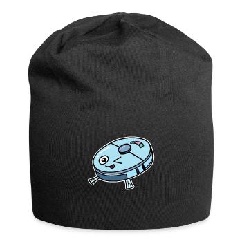 Süßer Saugroboter Staubsauger - Jersey-Beanie - Schwarz - Vorne