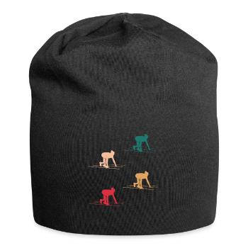 Bunte Welt der Kurzstreckenläuferinnen - Jersey-Beanie - Schwarz - Vorne