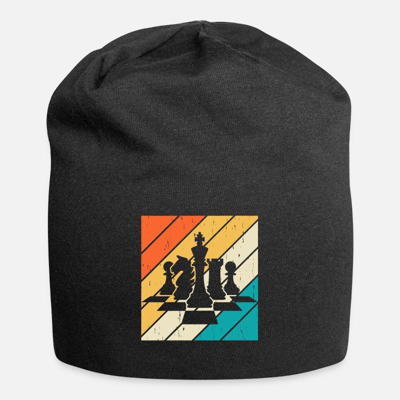 Schach - Jersey-Beanie - Schwarz