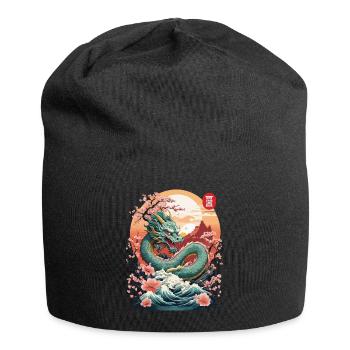 Japanese Dragon Tattoo Aesthetic Streetwear - Jersey Beanie - black - Front
