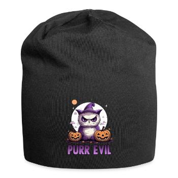 Cute Cat Halloween Costume Cat Holder Halloween - Jersey Beanie - black - Front