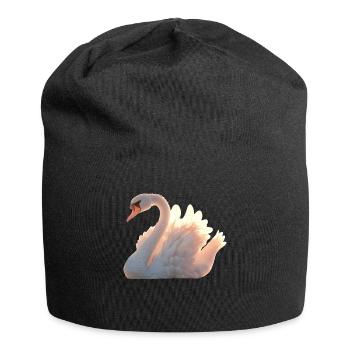 Swan Mute Swan Goose Duck Swan White Swans - Jersey Beanie - black - Front