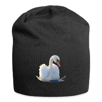 Swan Mute Swan Goose Duck Swan White Swans - Jersey Beanie - black - Front