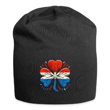 Shamrock Netherlands Flag Saint Patrick St - Jersey Beanie - black - Front
