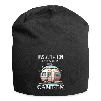 Camping Rentner Ruhestand Campingplatz Kollege Fun - Jersey-Beanie - Schwarz - Vorne