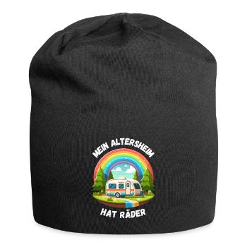 Rente Ruhestand Camping Caravan Regenbogen Rentner - Jersey-Beanie - Schwarz - Vorne