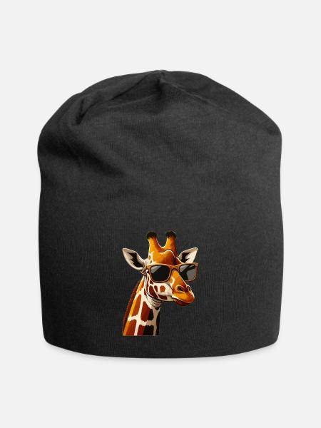 Girafes drôles dessiné girafe cadeau - Bonnet en jersey - noir