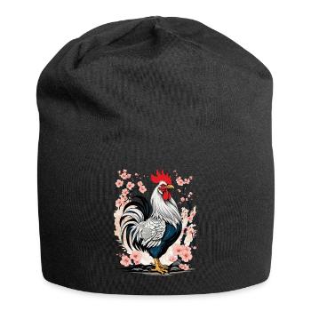 Asian Rooster Aesthetics For Chicken Lovers - Jersey Beanie - black - Front