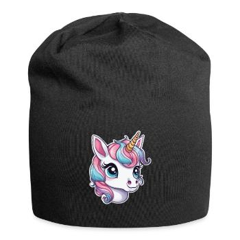 Licorne mignonne enfants fille - Bonnet en jersey - noir - Devant