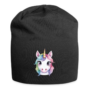 Licorne Mignon Enfants Fille - Bonnet en jersey - noir - Devant