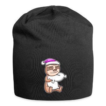 Sloth Tired Sleeping Sleeping Girl - Jersey Beanie - black - Front