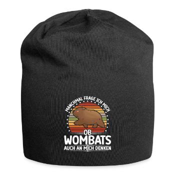 Wombat denkt an mich Beuteltier Wombat - Jersey-Beanie - Schwarz - Vorne