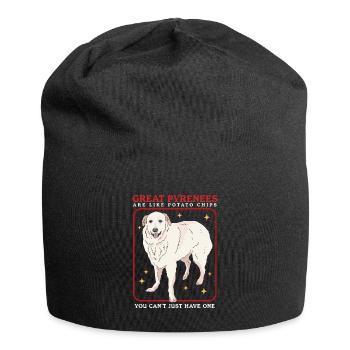 Chien de montagne des Pyrénées chien propriétaire chien cadeau - Bonnet en jersey - noir - Devant