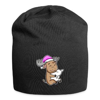 Moose Tired Sleeping Sleeping Girl - Jersey Beanie - black - Front