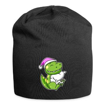 Dinosaur Tired Sleeping Sleeping Girl - Jersey Beanie - black - Front