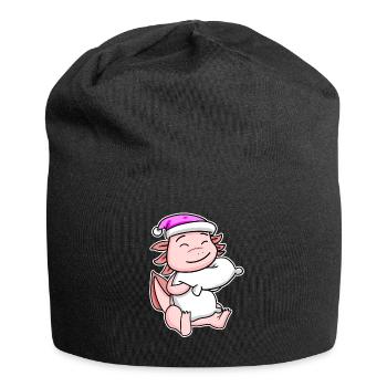 Axolotl Tired Sleeping In Sleeping Girl - Jersey Beanie - black - Front