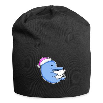 Dolphin Tired Sleeping Sleeping Girl - Jersey Beanie - black - Front