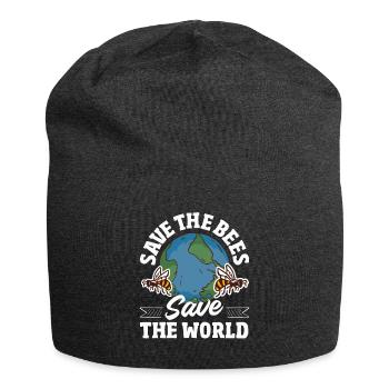 Beekeeper Heartbeat Honeycomb Love Pollination - Jersey Beanie - charcoal grey - Front