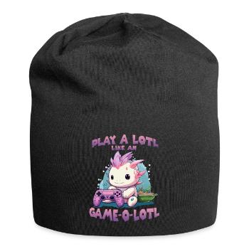 Kawaii Axolotl Anime T for gamer hobby streamer - Jersey Beanie - black - Front