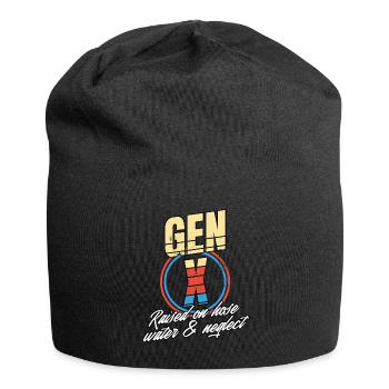 Retro Gen X Raised on Hose Water and Neglect men - Jersey Beanie - black - Front