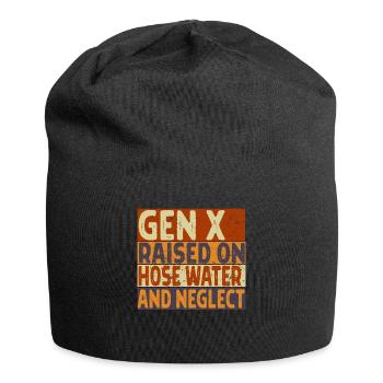 Retro Gen X Raised on Hose Water and Neglect men - Jersey Beanie - black - Front
