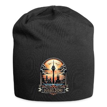 Dusseldorf Skyline Heart Love Home - Jersey Beanie - black - Front