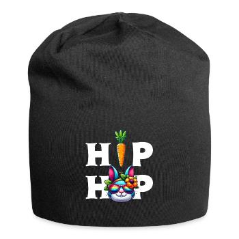 Hase Osterhase Ostern Hip Hop Möhre lustig Kinder - Jersey-Beanie - Schwarz - Vorne