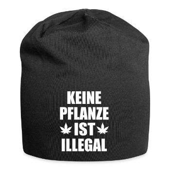 keine pflanze ist illegal - Jersey-Beanie - Schwarz - Vorne