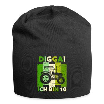 10th Birthday Boy Tractor Gift Farmer - Jersey Beanie - black - Front