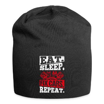 Eat Sleep Fix Cars Repeat Mechanic Tuning Tools Ca - Jersey Beanie - black - Front