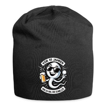 Vor 45 Jahren War Ich Schnellste - Jersey-Beanie - Schwarz - Vorne