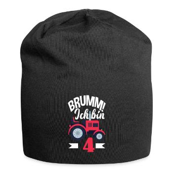 4. Geburtstag Traktor 4 Jahre Geburtstagsshirt - Jersey-Beanie - Schwarz - Vorne