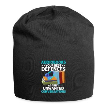 Audiobook Enthusiast: Yes, Please! - Jersey Beanie - black - Front