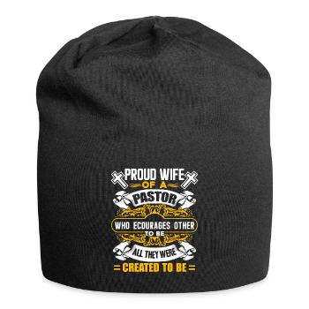 Pastor Proud Wife Of A Pastor - Jersey Beanie - black - Front