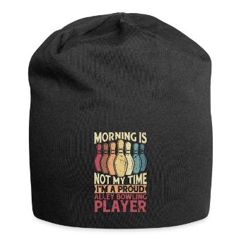 Alley Bowling Player Morning Is Not My Bowling Pin - Jersey-Beanie - Schwarz - Vorne