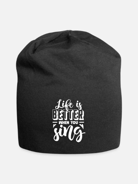 Sänger Sängerin Singen Musiker Geschenk - Jersey-Beanie - Schwarz