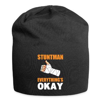 Lustiger Stuntman - Jersey-Beanie - Schwarz - Vorne