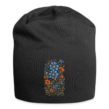 Décoration florale Vintage Esthétique Streetwear Design - Bonnet en jersey - noir - Devant