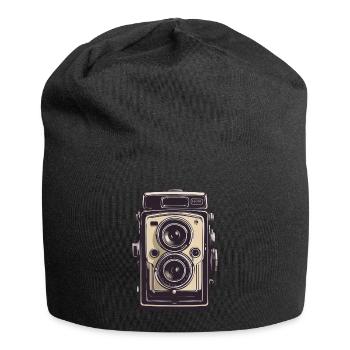Vintage Photo Camera Aesthetic & Retro Camera - Jersey Beanie - black - Front