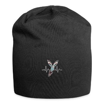 Wellensittich - Jersey-Beanie - Schwarz - Vorne
