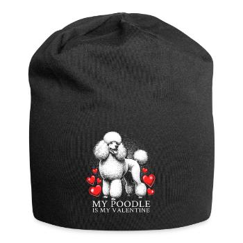 Mon caniche est ma Saint-Valentin - Bonnet en jersey - noir - Devant