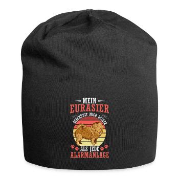 Eurasian protects me Eurasian Spitz - Jersey Beanie - black - Front
