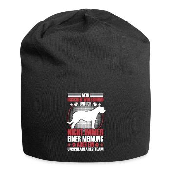 Irischer Wolfshund ist unschlagbar - Jersey-Beanie - Schwarz - Vorne