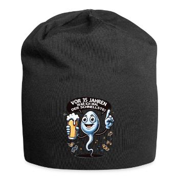 Vor 35 Jahren War Ich Schnellste - Jersey-Beanie - Schwarz - Vorne